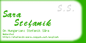 sara stefanik business card